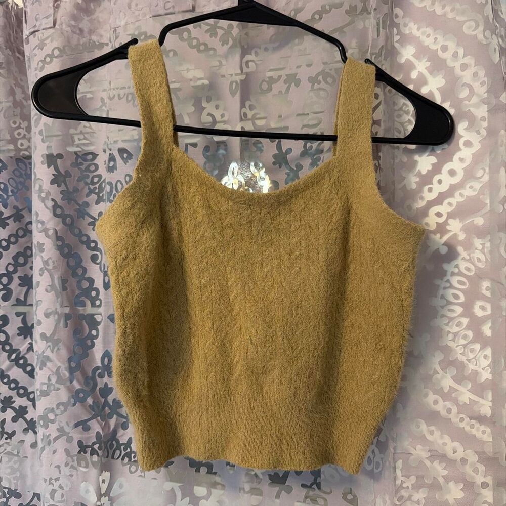 Francesca-s Women's Yellow and Tan Crop-top